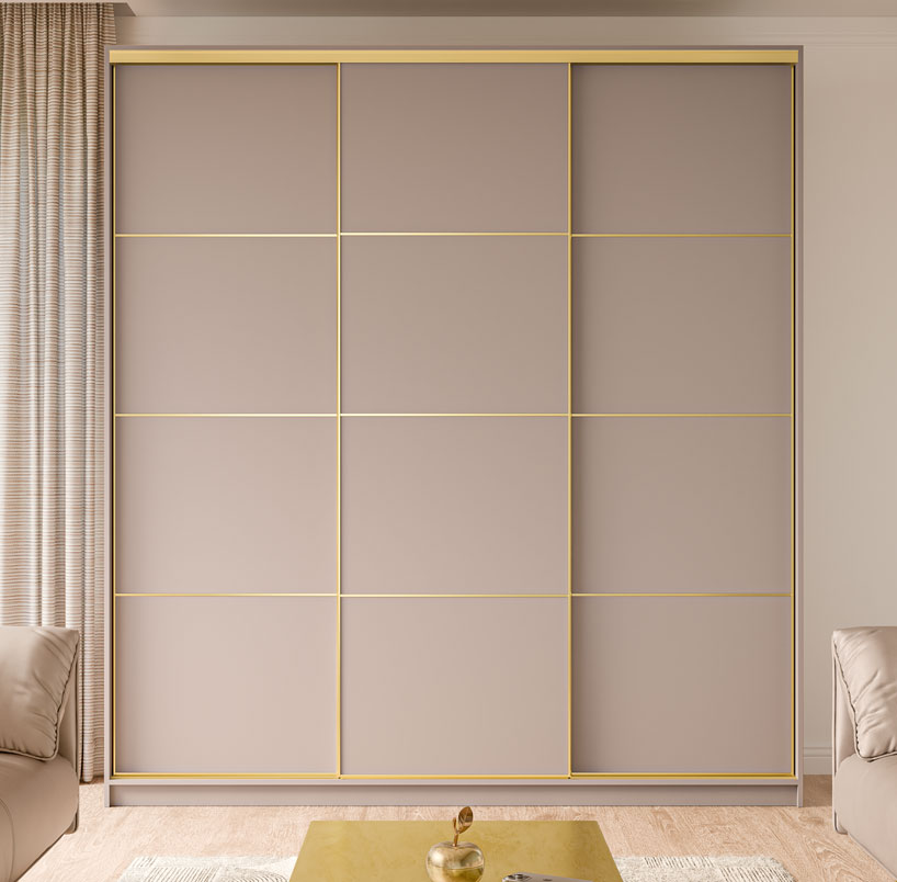 Шкаф-купе ALTO с золотым профилем, фабрика Vip-Master